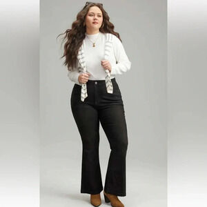 Bloomchic Black Flare  Leg High Rise Full Length Jeans Size 26